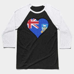 Falkland Islanders Jigsaw Puzzle Heart Design - Gift for Falkland Islanders With Falkland Islands Roots Baseball T-Shirt